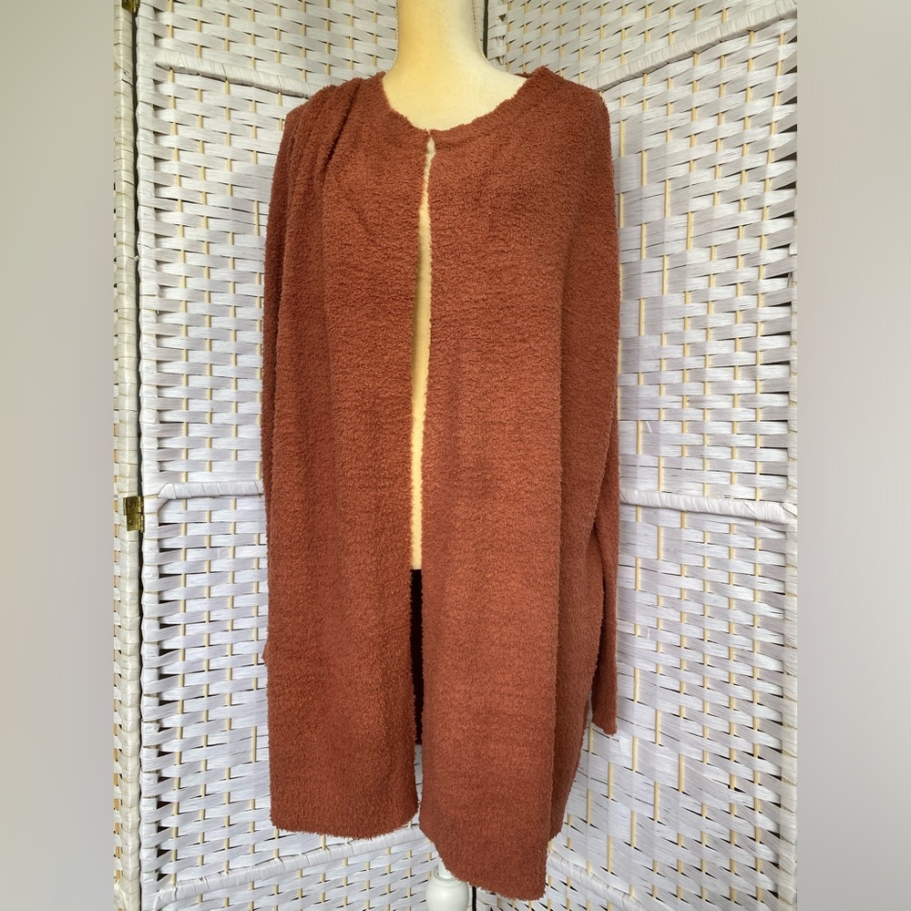 NWT Hem & Thread Cloud Brushed Luxe Soft Cardigan Beautiful Rust Color - Picture 3 of 15